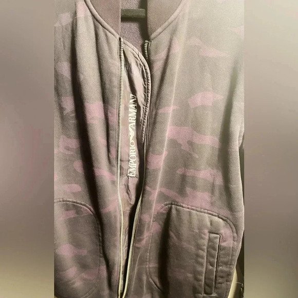 Armani Jeans full zip 2 pocket camouflage bomber csual streetwear style jacket L - Picture 3 of 6